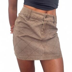 GAP Quilted Tan Mini Skirt